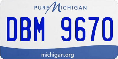 MI license plate DBM9670