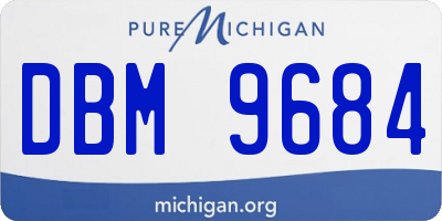 MI license plate DBM9684