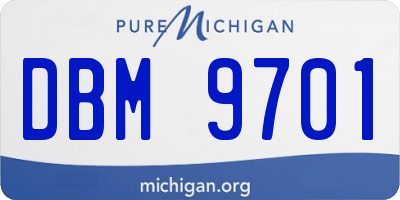 MI license plate DBM9701