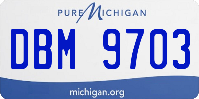 MI license plate DBM9703