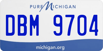 MI license plate DBM9704