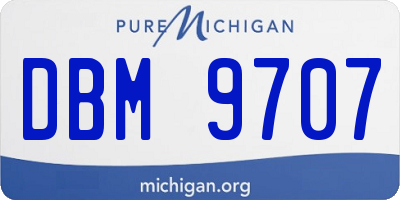 MI license plate DBM9707