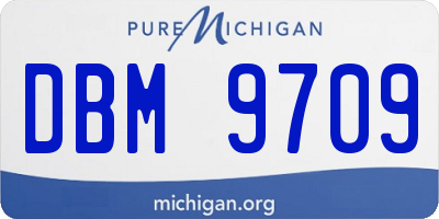 MI license plate DBM9709