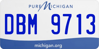 MI license plate DBM9713