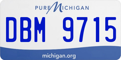 MI license plate DBM9715