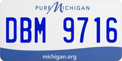 MI license plate DBM9716