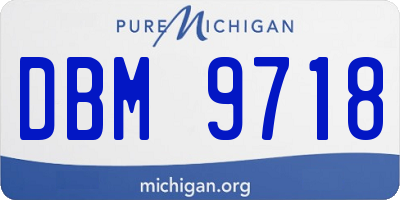 MI license plate DBM9718