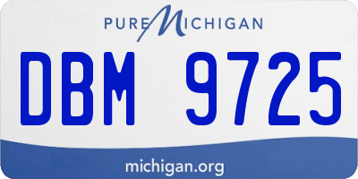 MI license plate DBM9725