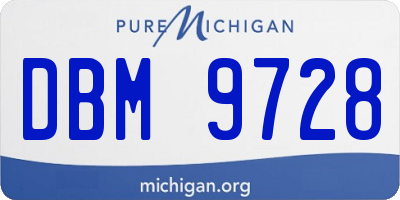 MI license plate DBM9728