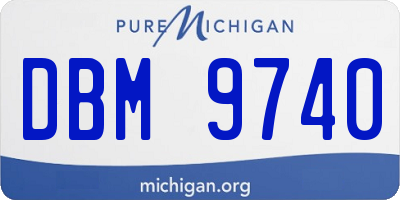 MI license plate DBM9740