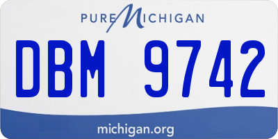 MI license plate DBM9742