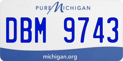 MI license plate DBM9743