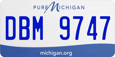 MI license plate DBM9747