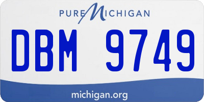 MI license plate DBM9749