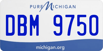 MI license plate DBM9750