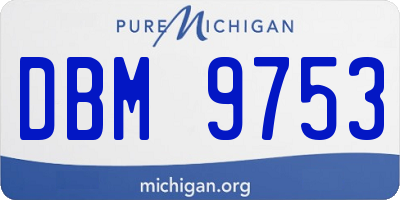 MI license plate DBM9753