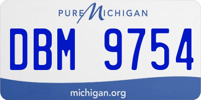 MI license plate DBM9754