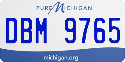 MI license plate DBM9765