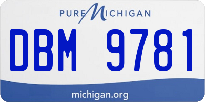 MI license plate DBM9781