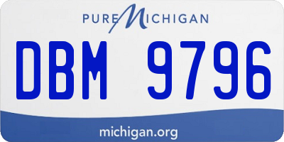 MI license plate DBM9796