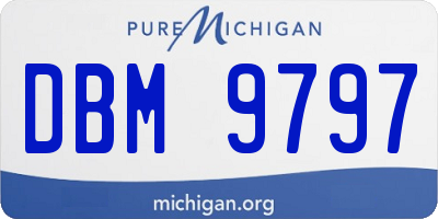 MI license plate DBM9797