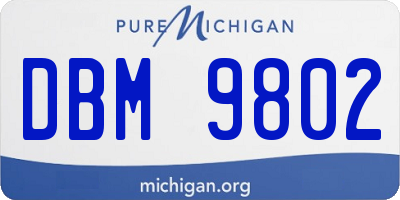MI license plate DBM9802