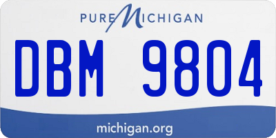 MI license plate DBM9804