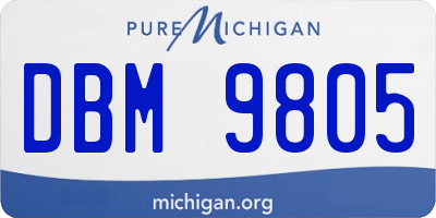 MI license plate DBM9805