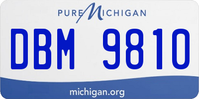 MI license plate DBM9810