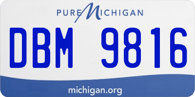 MI license plate DBM9816