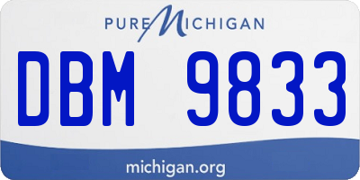 MI license plate DBM9833