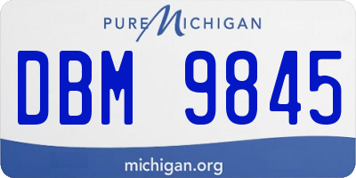 MI license plate DBM9845