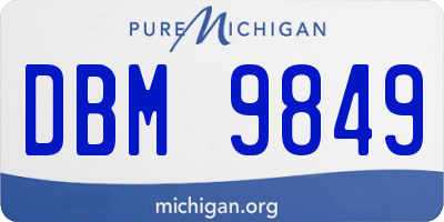 MI license plate DBM9849