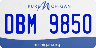 MI license plate DBM9850