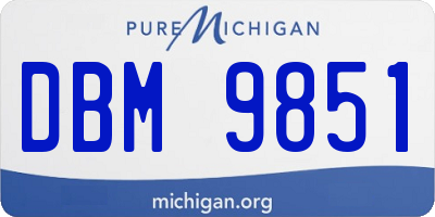 MI license plate DBM9851