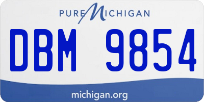 MI license plate DBM9854
