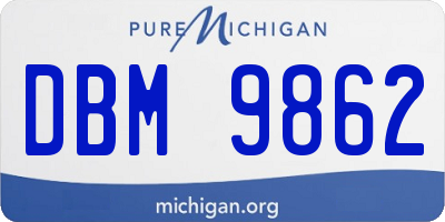 MI license plate DBM9862
