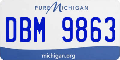 MI license plate DBM9863