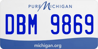 MI license plate DBM9869