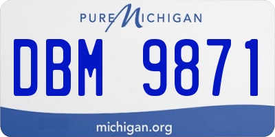 MI license plate DBM9871