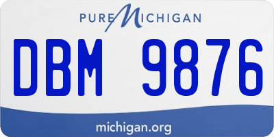 MI license plate DBM9876