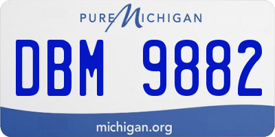MI license plate DBM9882