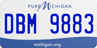 MI license plate DBM9883