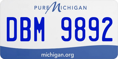 MI license plate DBM9892