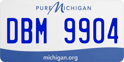 MI license plate DBM9904