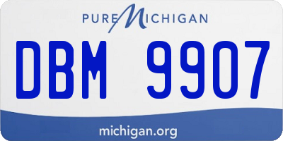 MI license plate DBM9907