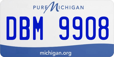 MI license plate DBM9908