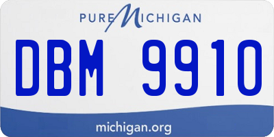 MI license plate DBM9910