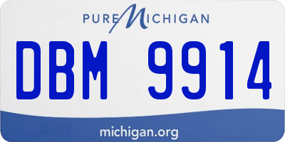 MI license plate DBM9914