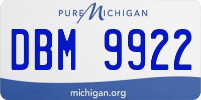 MI license plate DBM9922